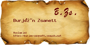 Burján Zsanett névjegykártya